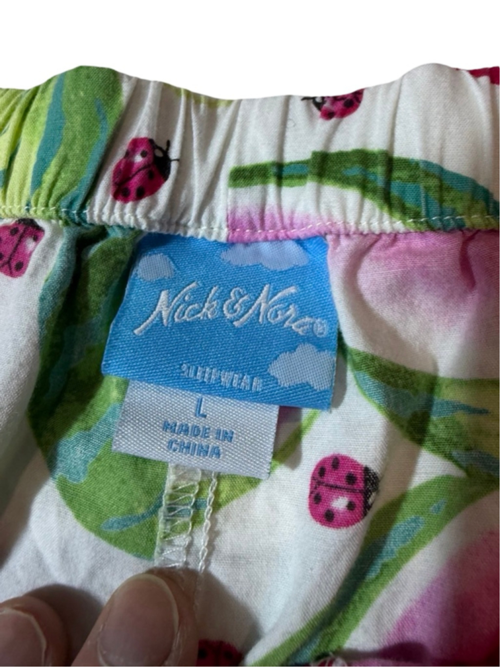 Nick & Nora White Watermelon Ladybug Print Pajama Lounge Pants Women’s L - Picture 4 of 7